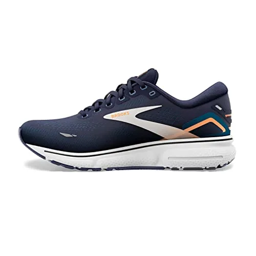 1103932E439 BROOKS MEN'S GHOST 15 RUNNING PEACOAT/BLUE/ORANGE POP SIZE 12 WIDE - Like New