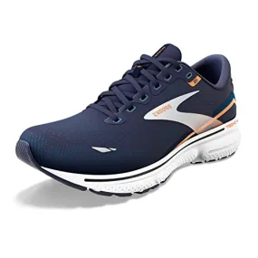 1103932E439 BROOKS MEN'S GHOST 15 RUNNING PEACOAT/BLUE/ORANGE POP SIZE 9 WIDE - Like New