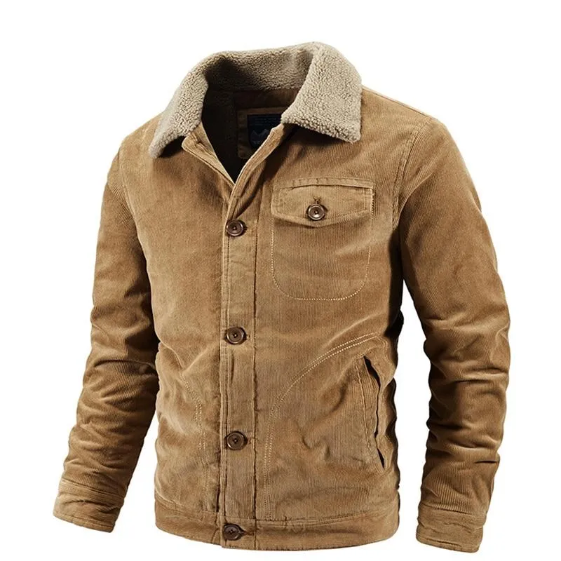 Angelo Ricci™ Classic Corduroy Fleece Warm Jacket