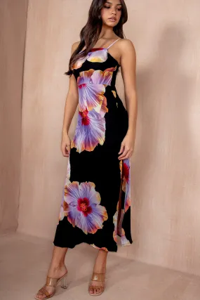 AX Paris Laurie Black and Lilac Floral Dress