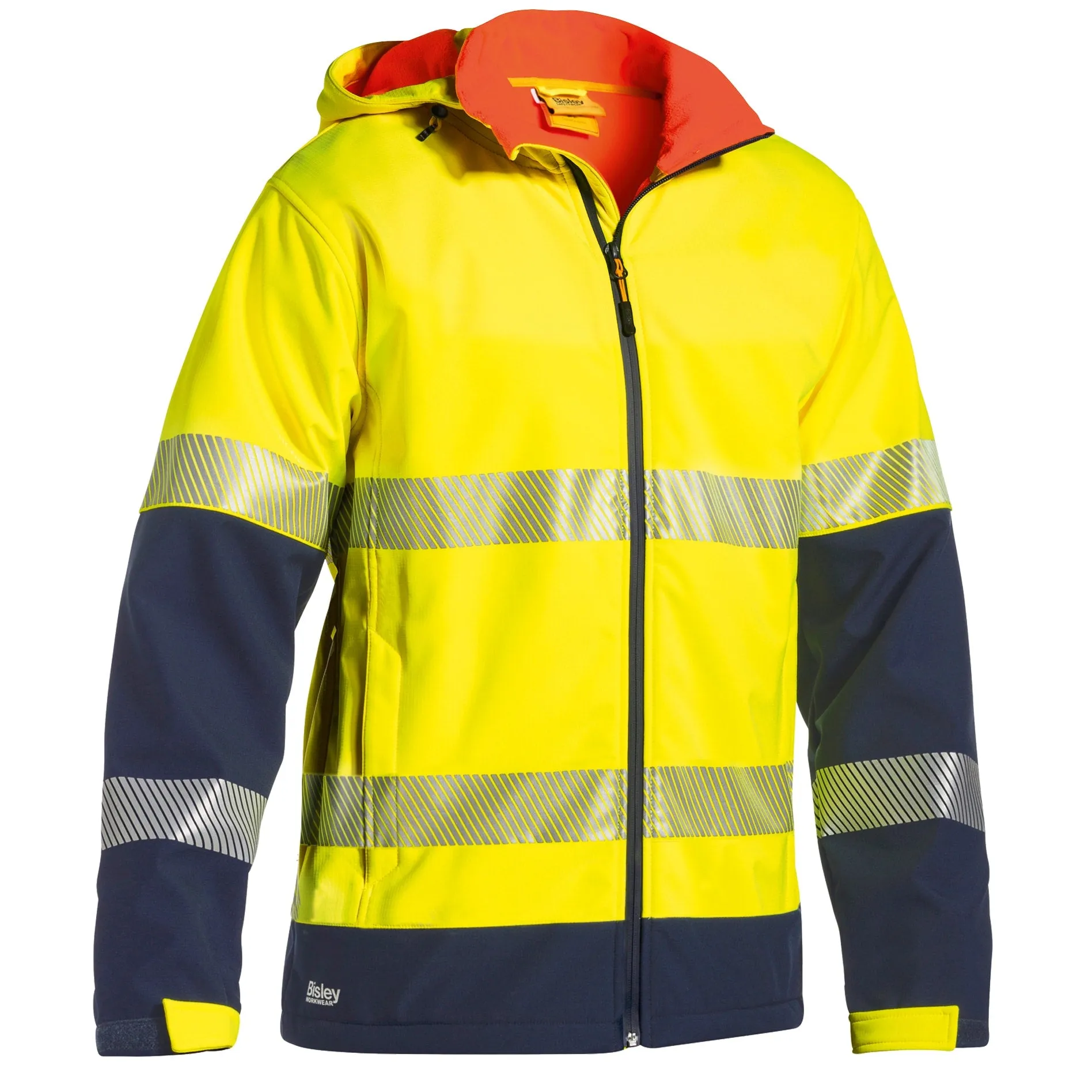 Bisley 3M Taped Hi Vis Ripstop Bonded Fleece Jacket - Yellow Or Orange