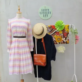 Blair | Vintage 1960s 1970s gorgette chiffon Pleated dress