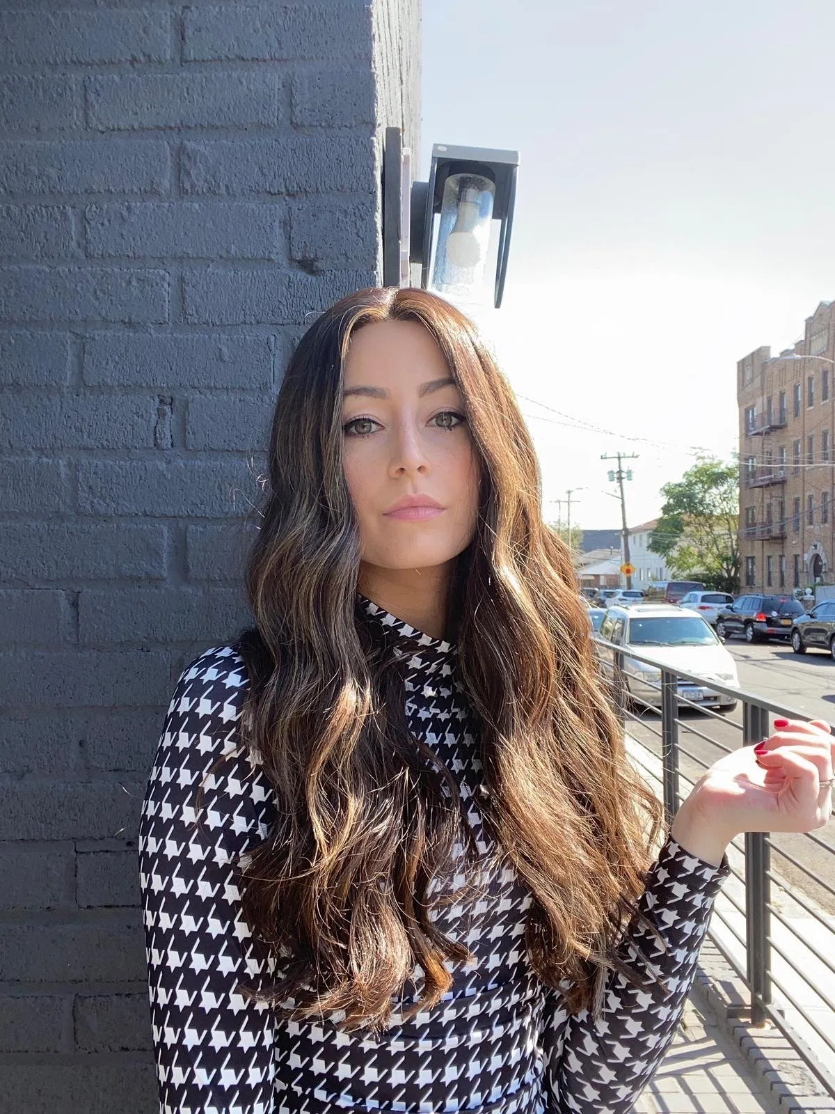 Bliss Printed Turtleneck - Houndstooth