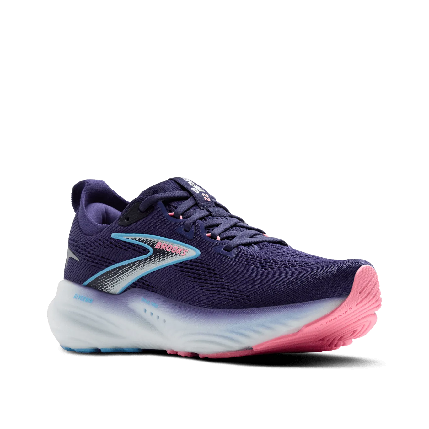 Brooks Womens Glycerin 22 B-Blue Ribbon/Peacoat/Dianthus