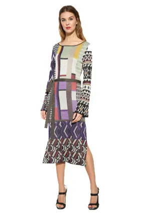Celeste Multi-Coloured Knit Midi Dress Desigual Style 17WWVF26