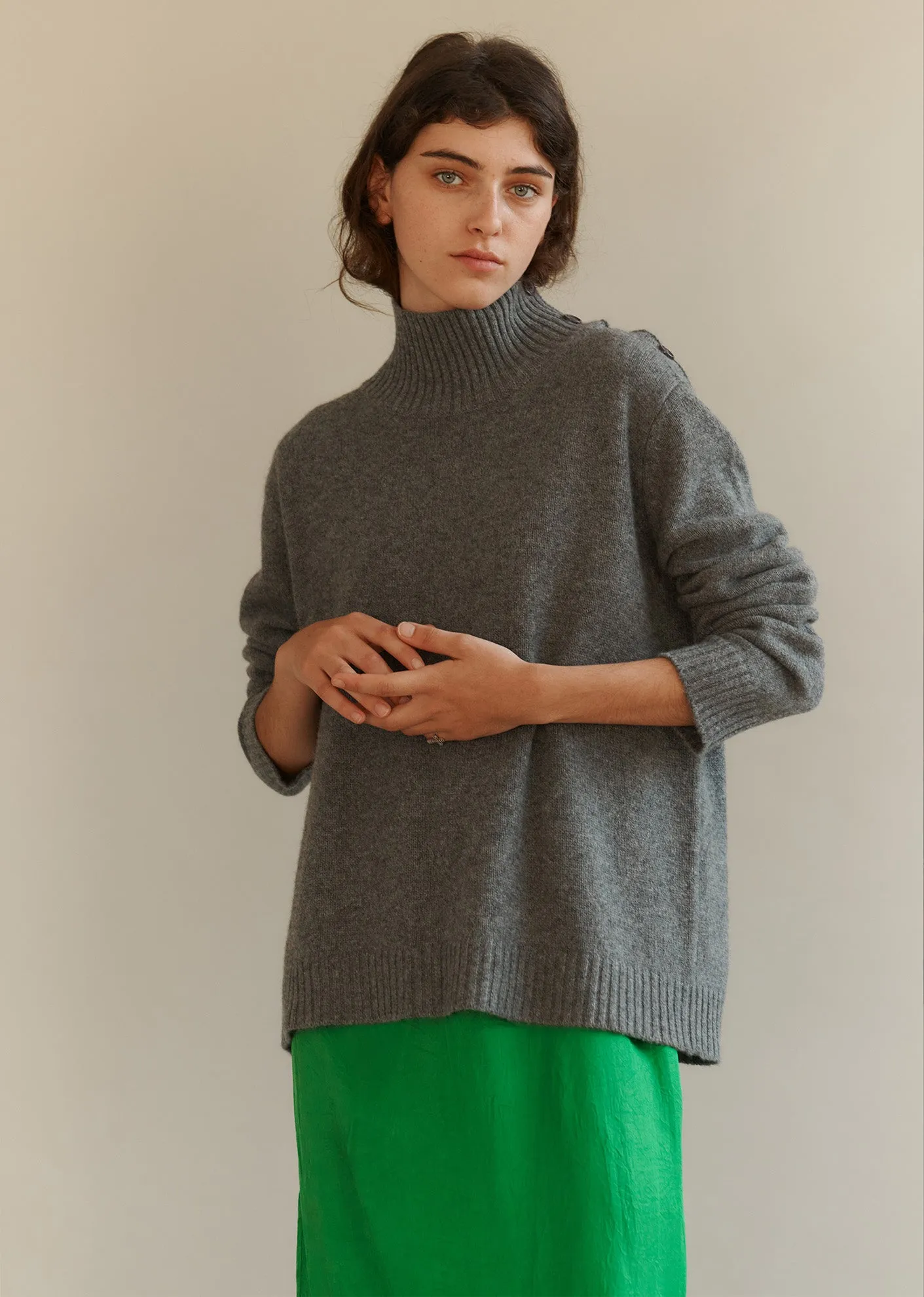 CERO WOMEN'S CASHMERE JUMPER - CHARCOAL