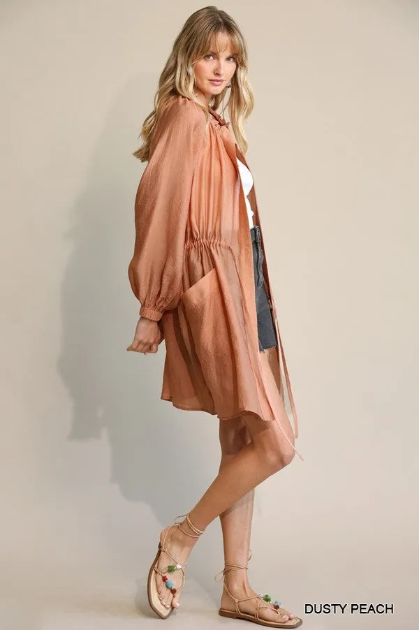 Cinch Waist Lightweight Kimono