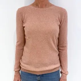 Dusky Pink Cashmere Crew Neck Jumper Small