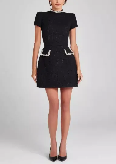 Elegant Round Neck Beaded Classic Short Formal Dress
