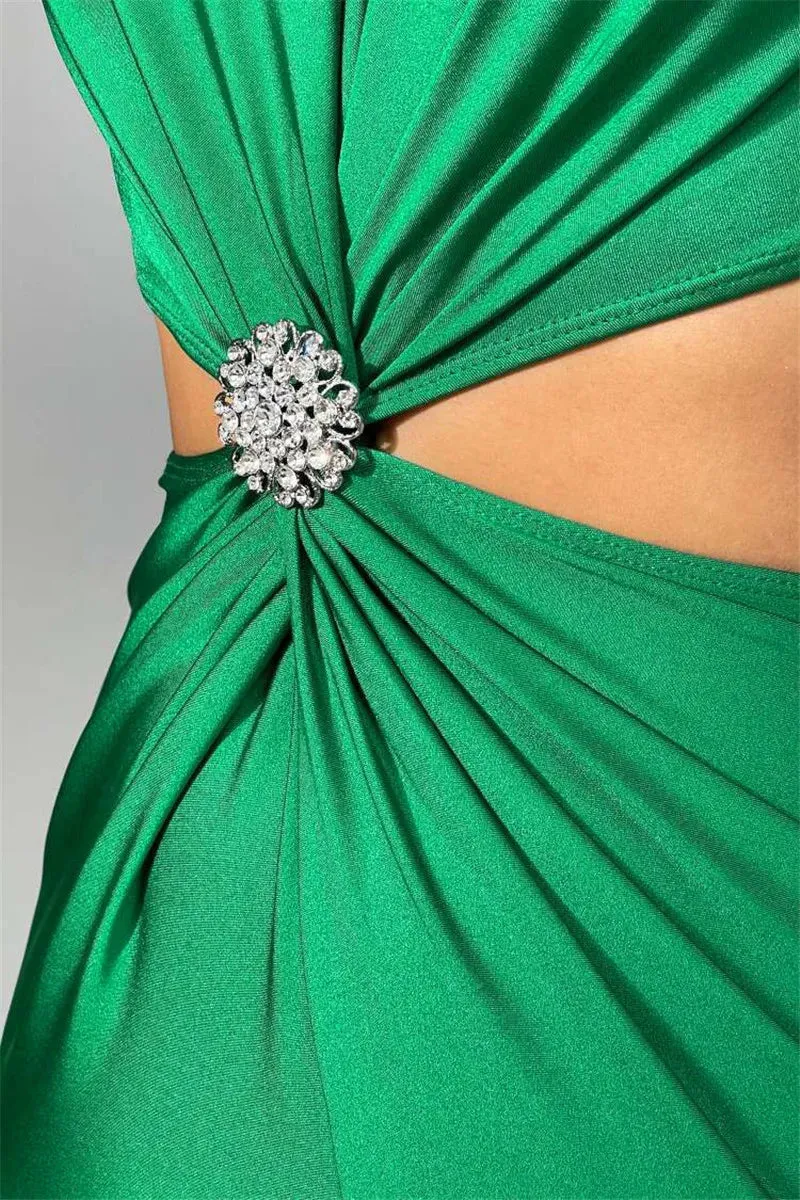 Elegant Sexy Turtleneck Long Sleeve Party Evening Dress
