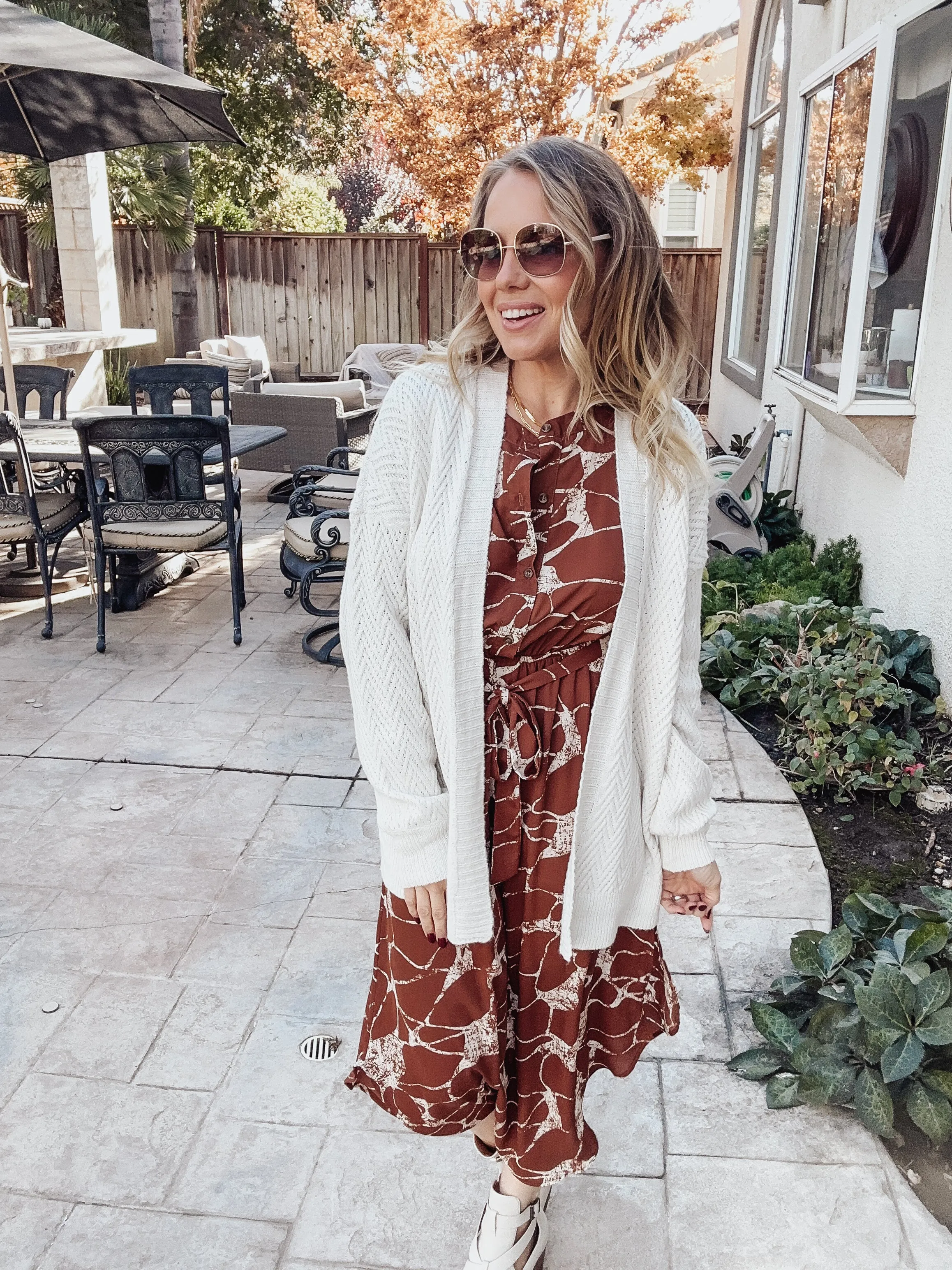 FINAL SALE Countless Compliments Brown Abstract Dress