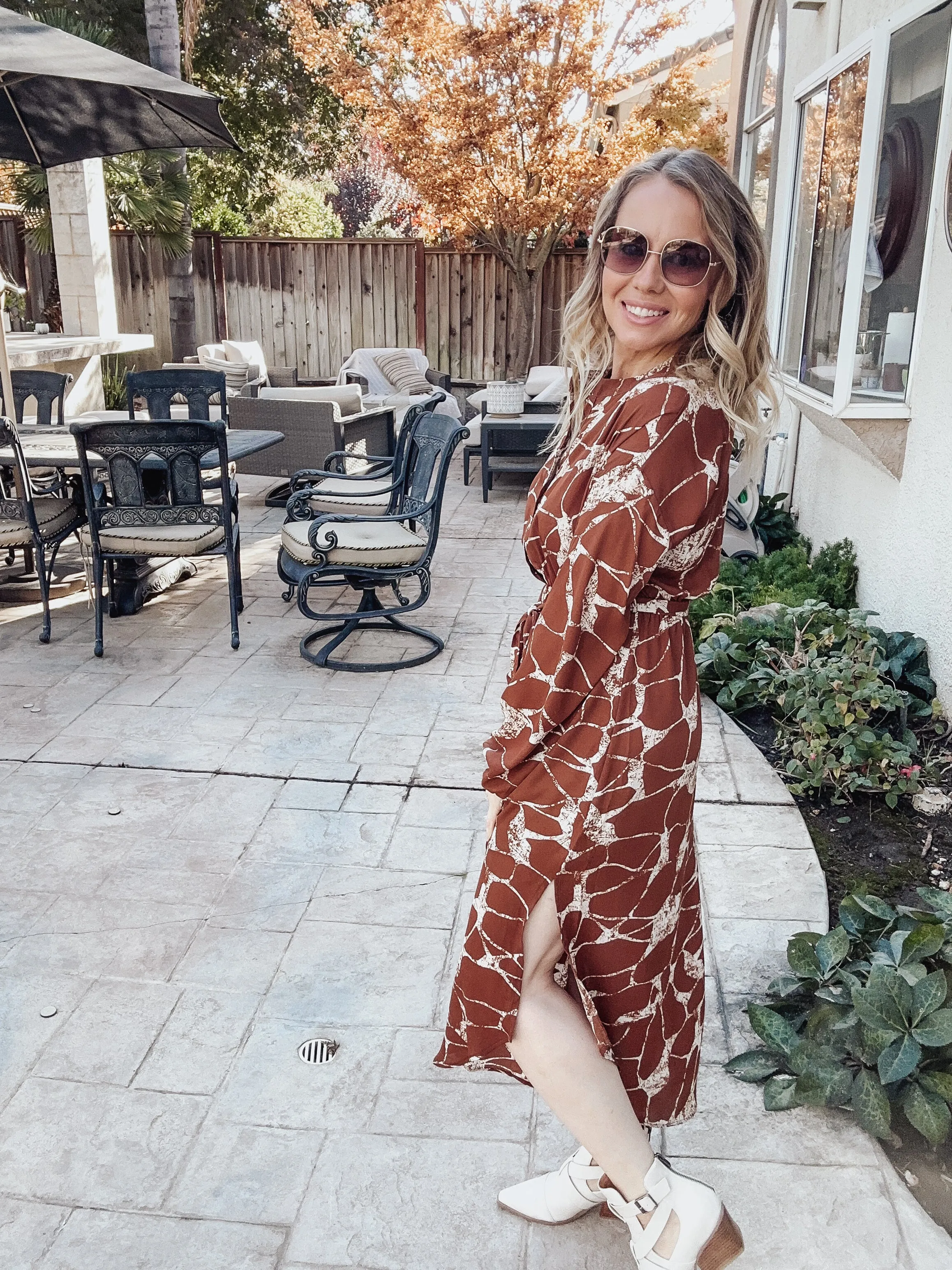 FINAL SALE Countless Compliments Brown Abstract Dress