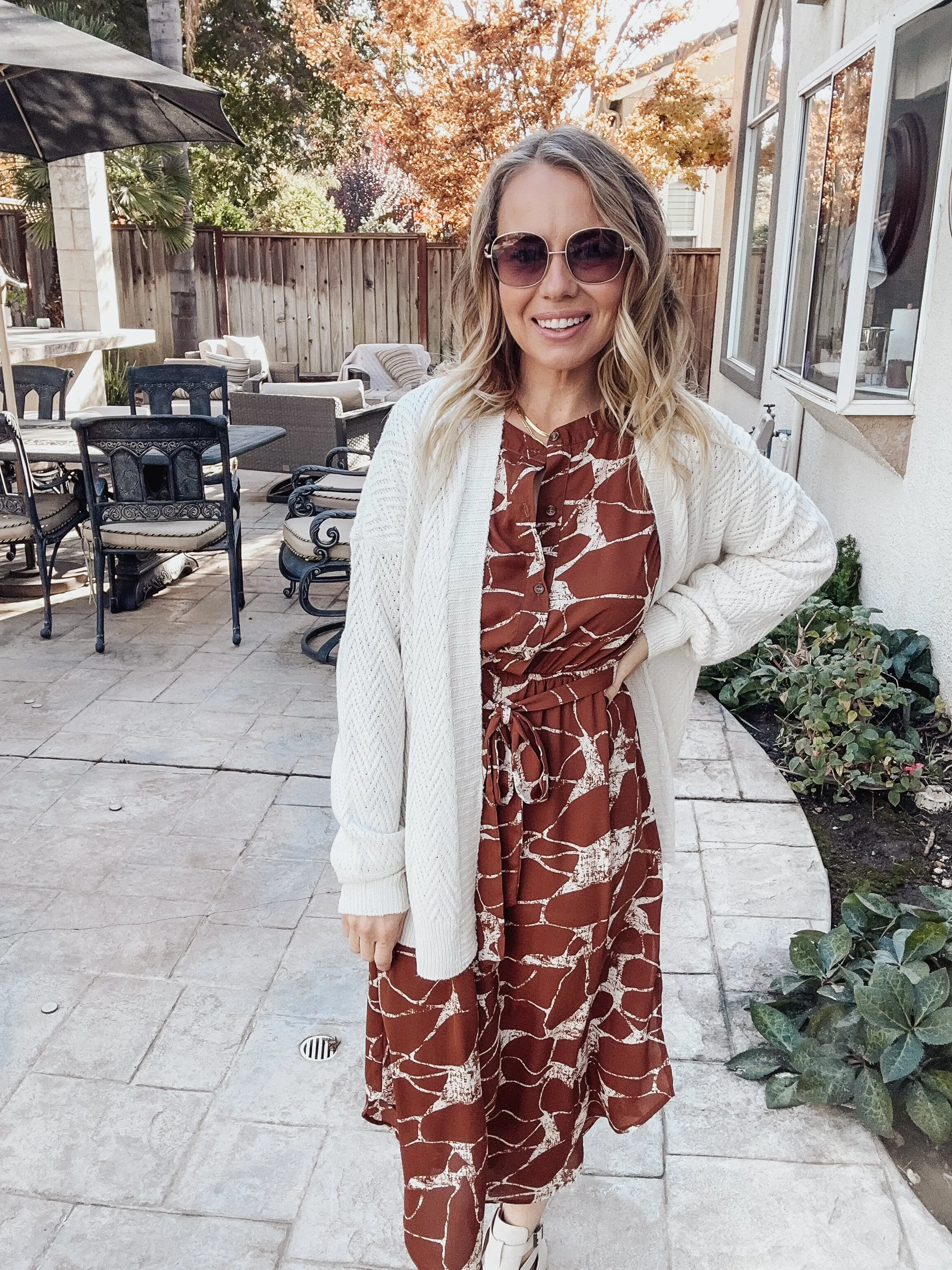 FINAL SALE Countless Compliments Brown Abstract Dress