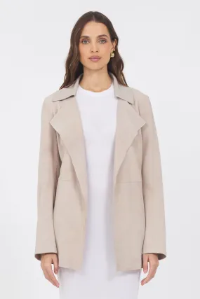 Freya Washed Suede Jacket Beechwood - Jakett