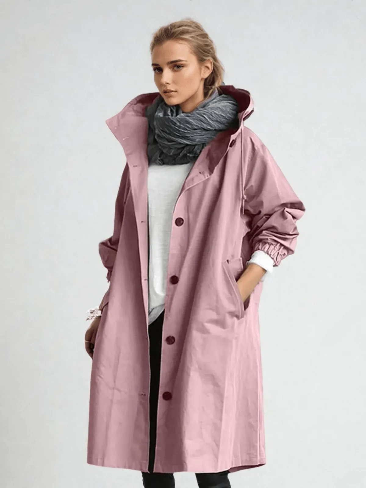 GRY | WATERPROOF TRENCH COAT