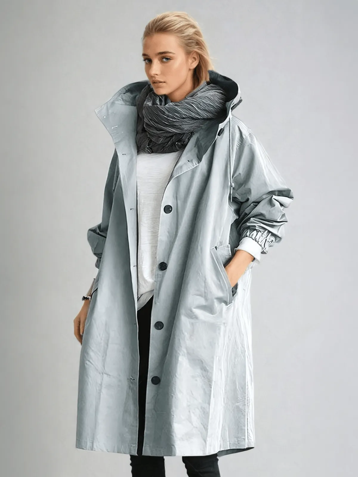 GRY | WATERPROOF TRENCH COAT
