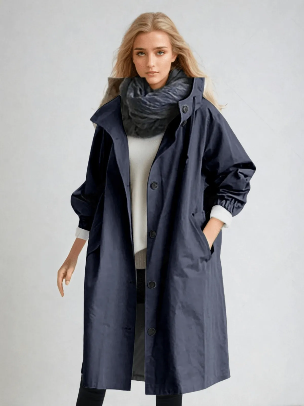 GRY | WATERPROOF TRENCH COAT