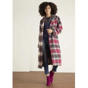 Hope Oversized Two-Tone Plaid Trench Coat