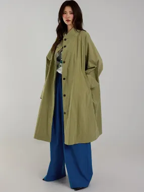 J2699 Collarless Trench Coat