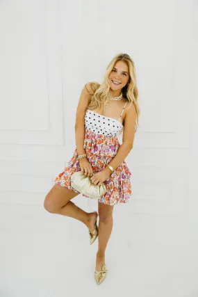 Jackie Mini Dress - Orange/Multi