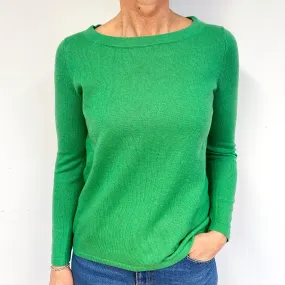 Jade Green Cashmere Crew Neck Jumper Medium