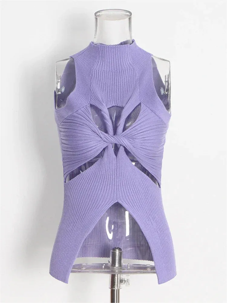 Kasia Cut Out Knit Tank Tops