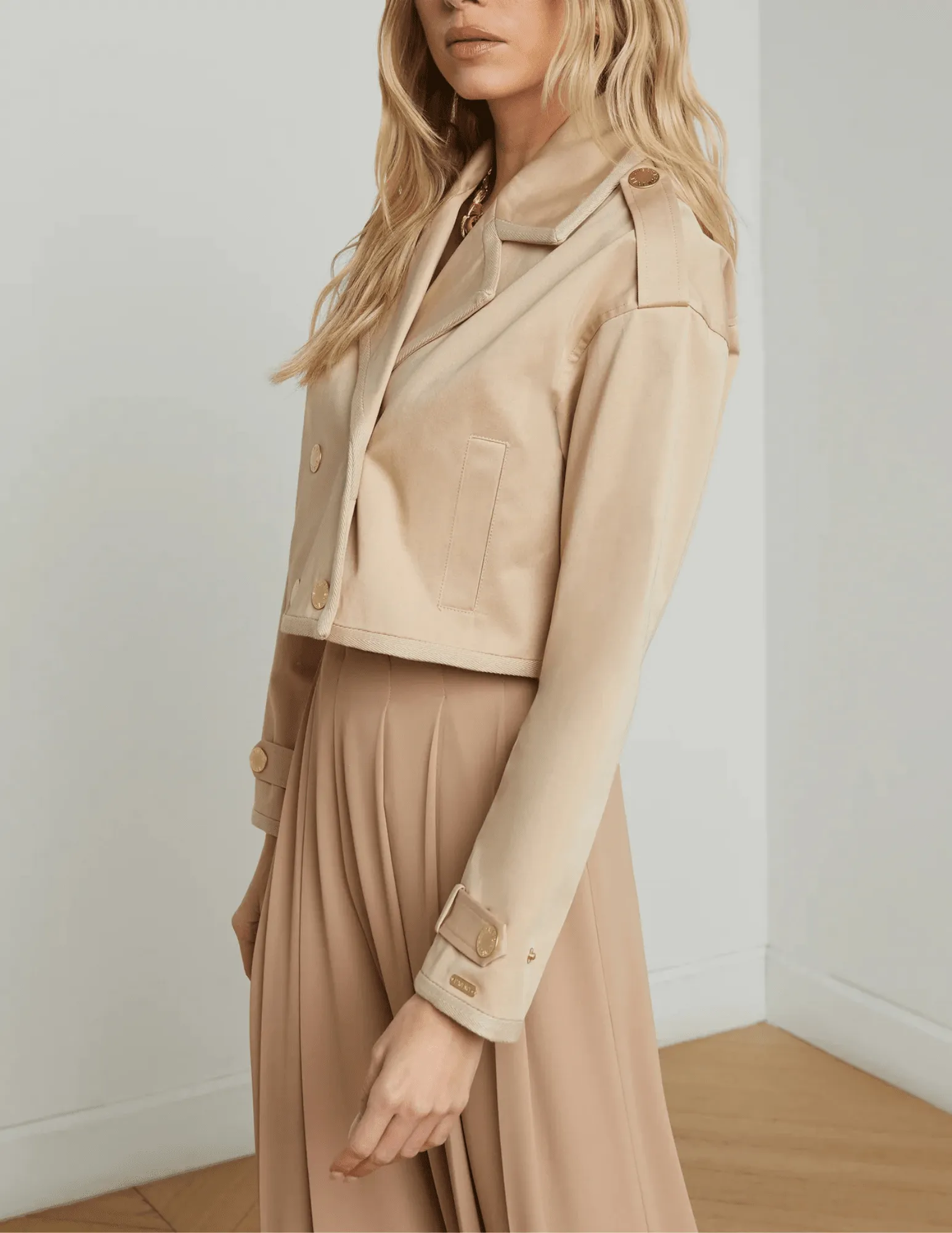 L'Agence Kento Cropped Trench Coat