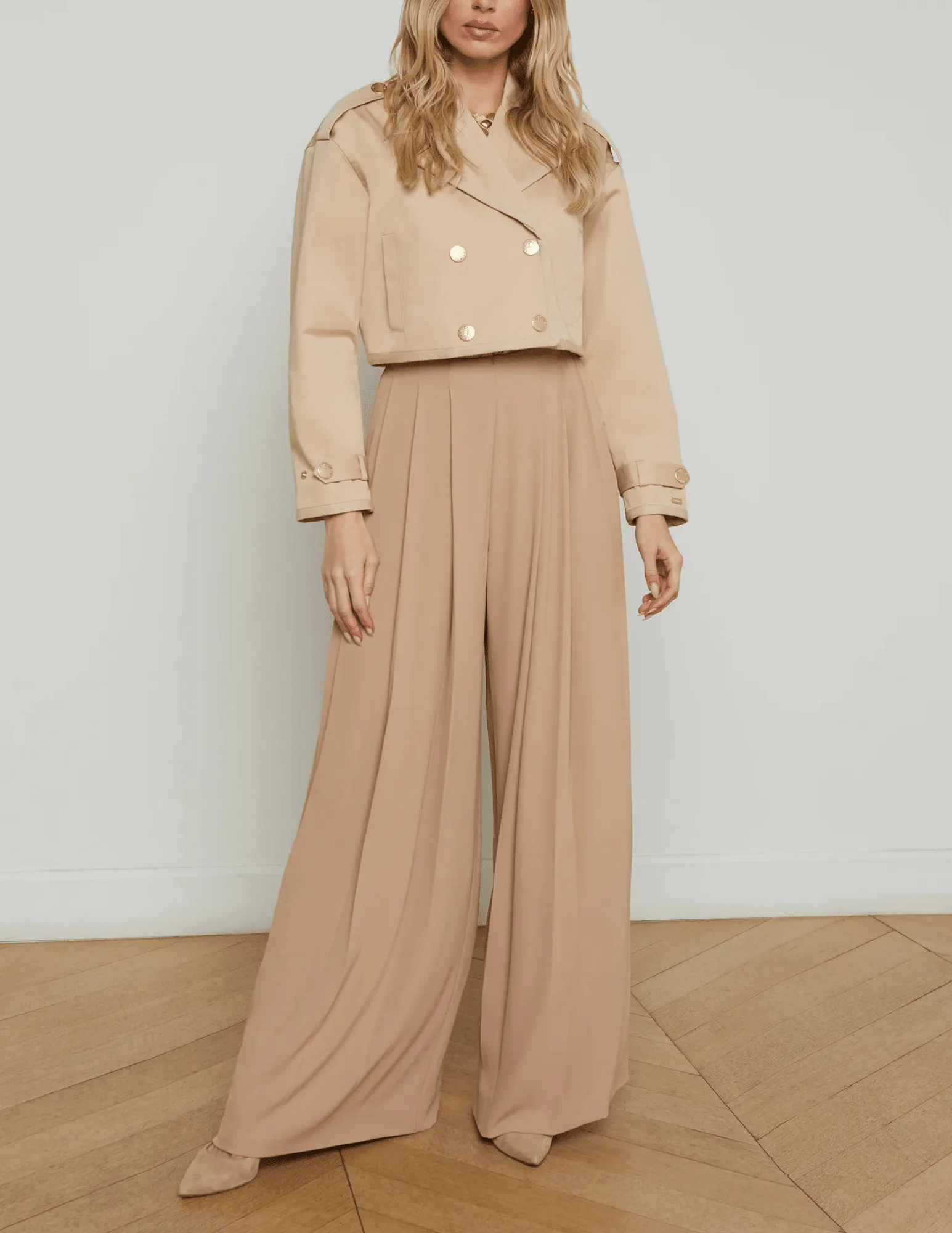 L'Agence Kento Cropped Trench Coat