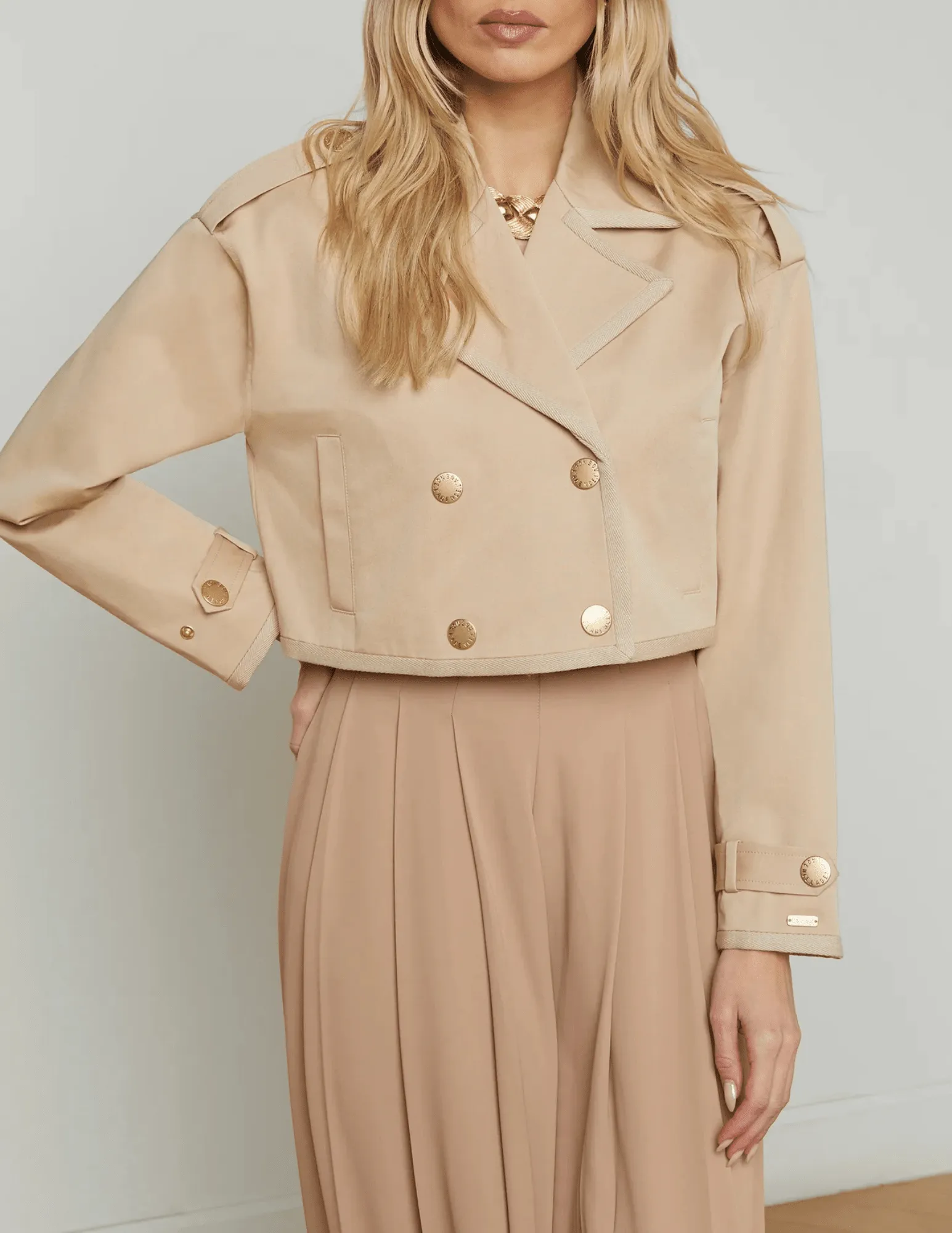 L'Agence Kento Cropped Trench Coat