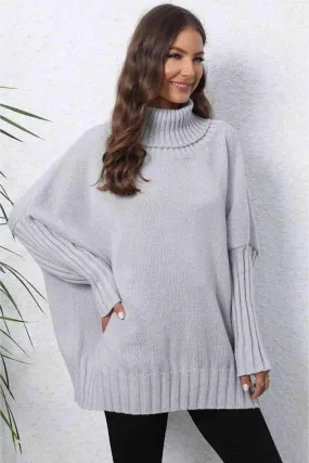 Luxurious Warmth Rib Knit Turtleneck Sweater