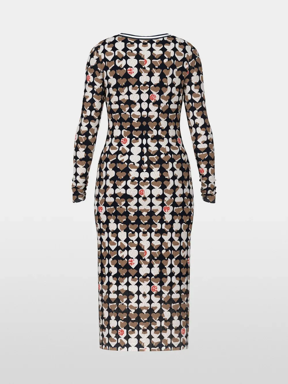 Marc Cain Navy Slim midi dress with all-over print