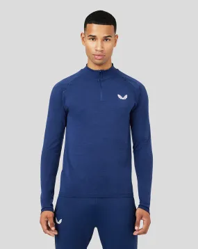 Men's Peacoat Seamless Protek 1/4 Zip - Seamless Training Top for Men, Gym Performance Layer