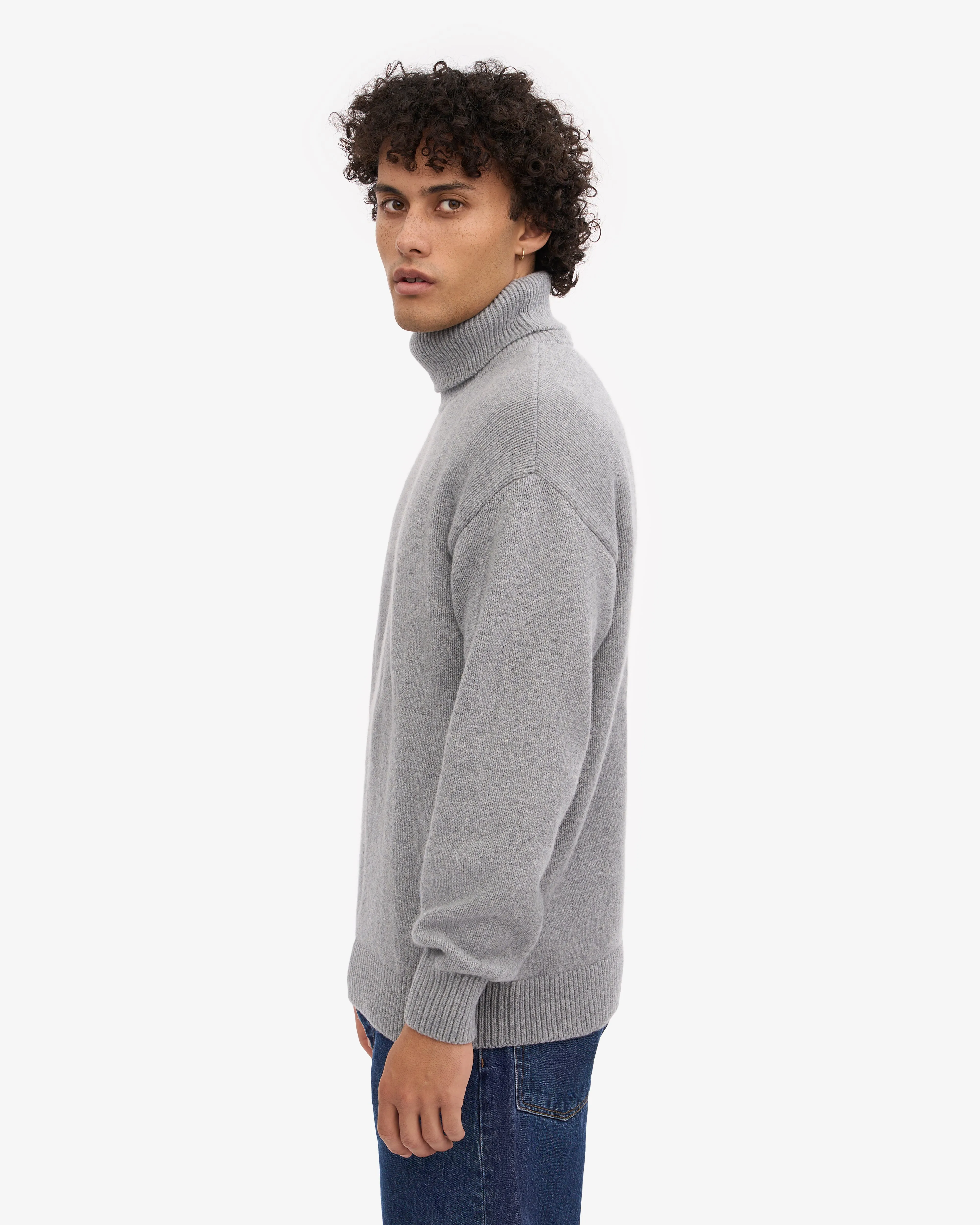 Merino Wool Turtleneck - Heather Grey