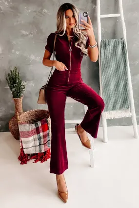 Out Of Sight Corduroy Jumpsuit (Plum)