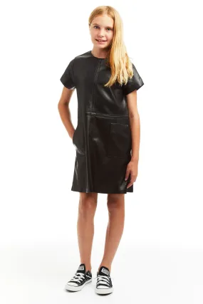 Pleather Dress in Black