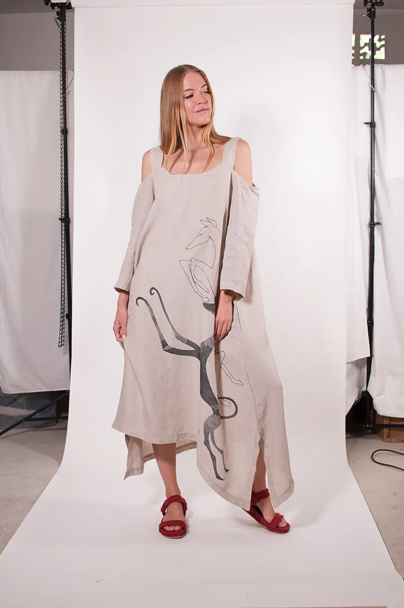 PODENCO CUT OUT SHOULDER DRESS- D003P