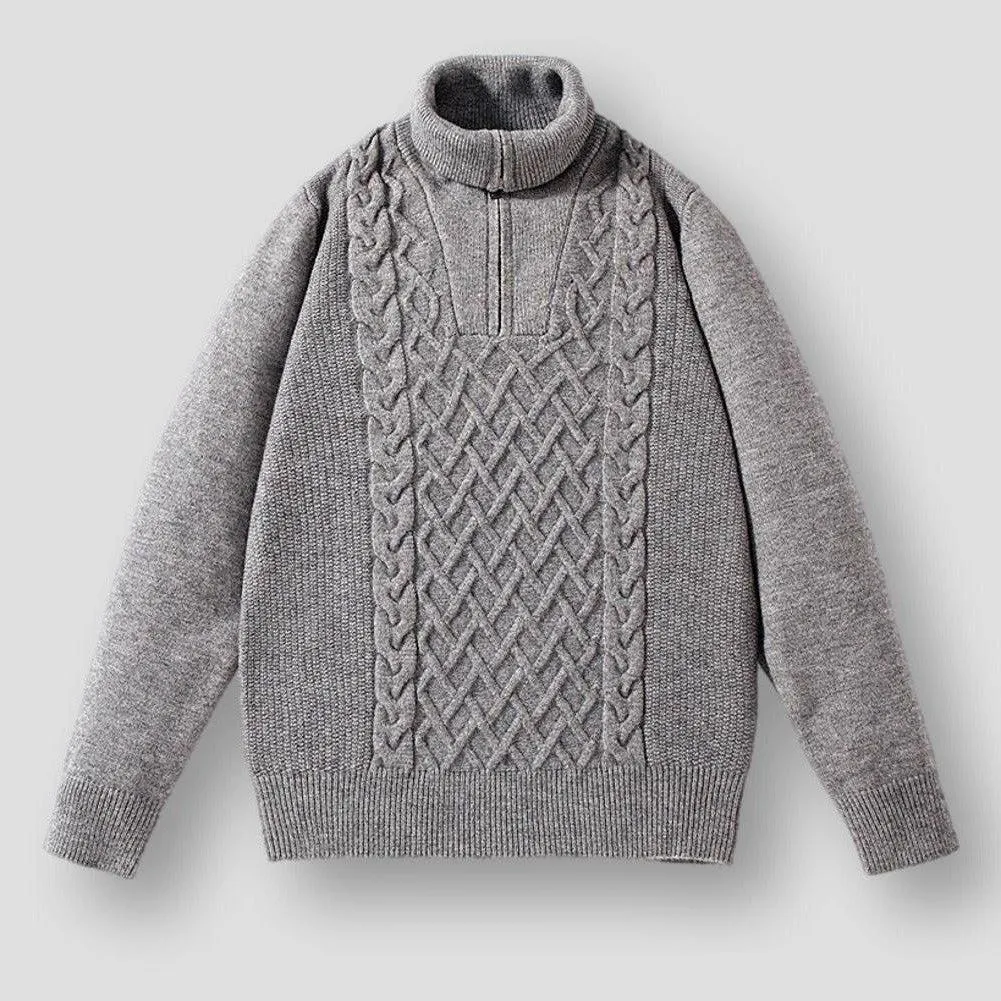 Saint Martin Oxnard Vintage Vibes Zip-Up Turtleneck Sweater