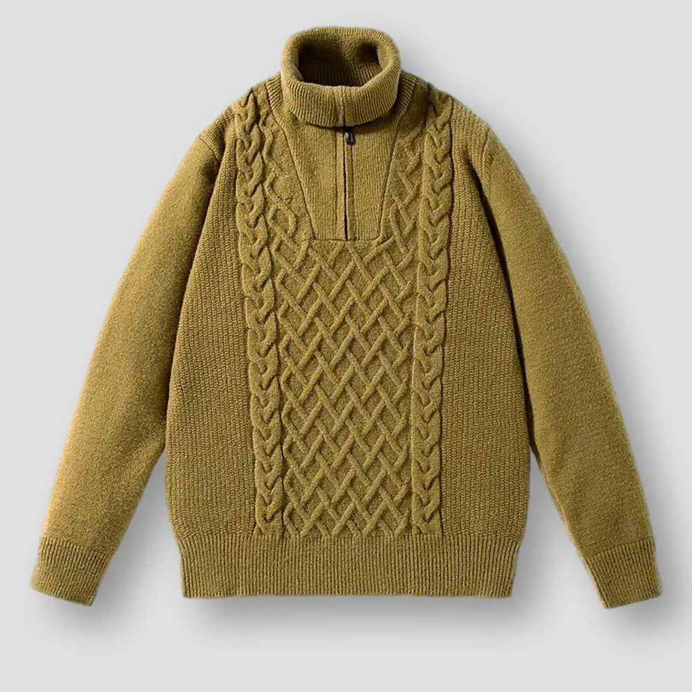 Saint Martin Oxnard Vintage Vibes Zip-Up Turtleneck Sweater