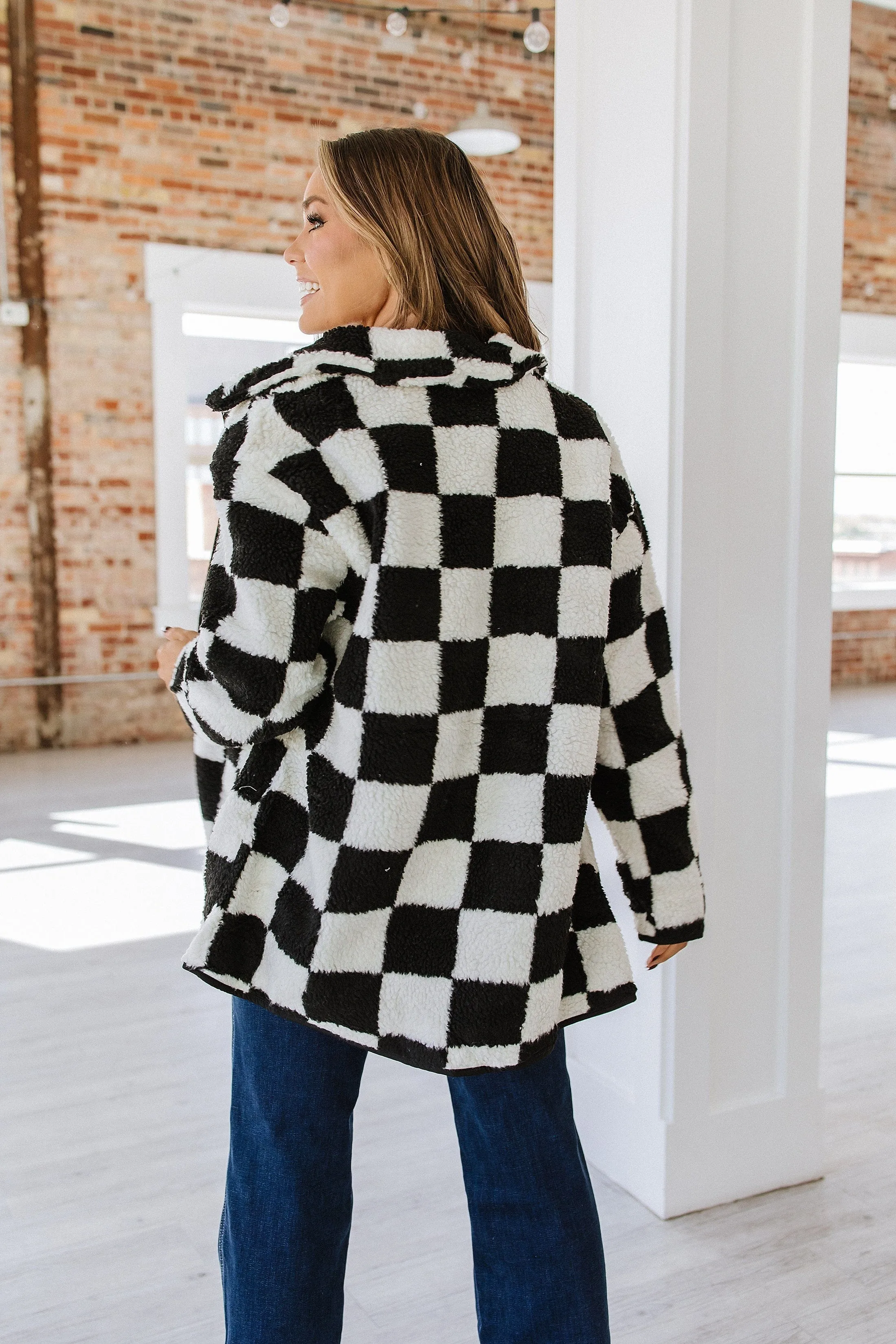 SALE - Gina Checkered Fleece Jacket