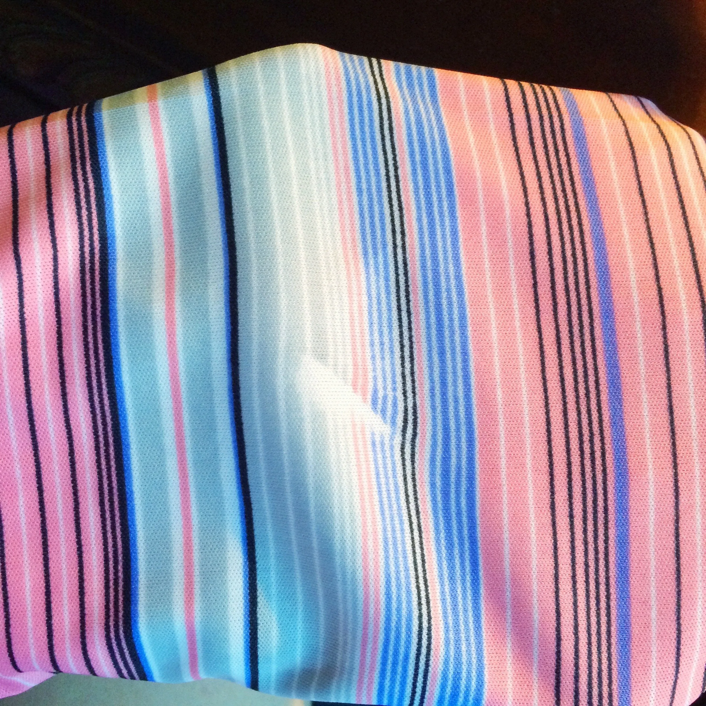 SALE! | Pink Panther | Happy pink blue white stripes 1960s keyhole Long sleeve dress