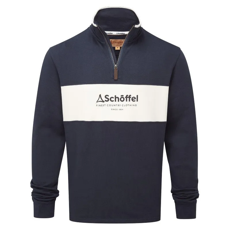 Schoffel Trencrom 1/4 Zip Mens Jumper - Navy/Stone