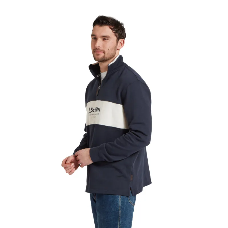 Schoffel Trencrom 1/4 Zip Mens Jumper - Navy/Stone