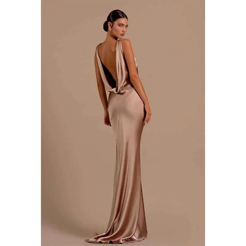 Sexy Deep V Neck Backless Mermaid Long Formal Evening Dress