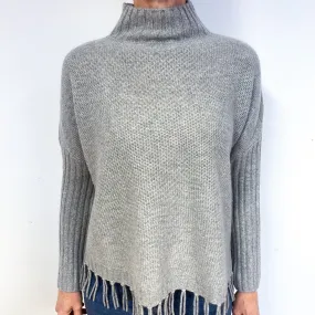 Smoke Grey Cashmere Turtle Neck Jumper Medium