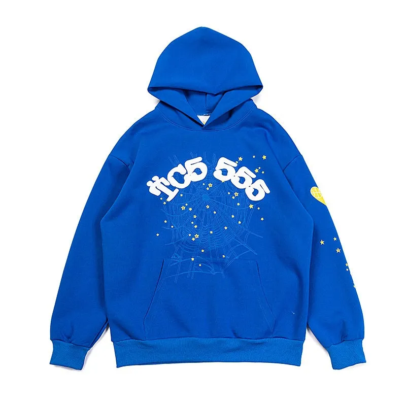 Sp5der Hoodie Spider Web Pattern