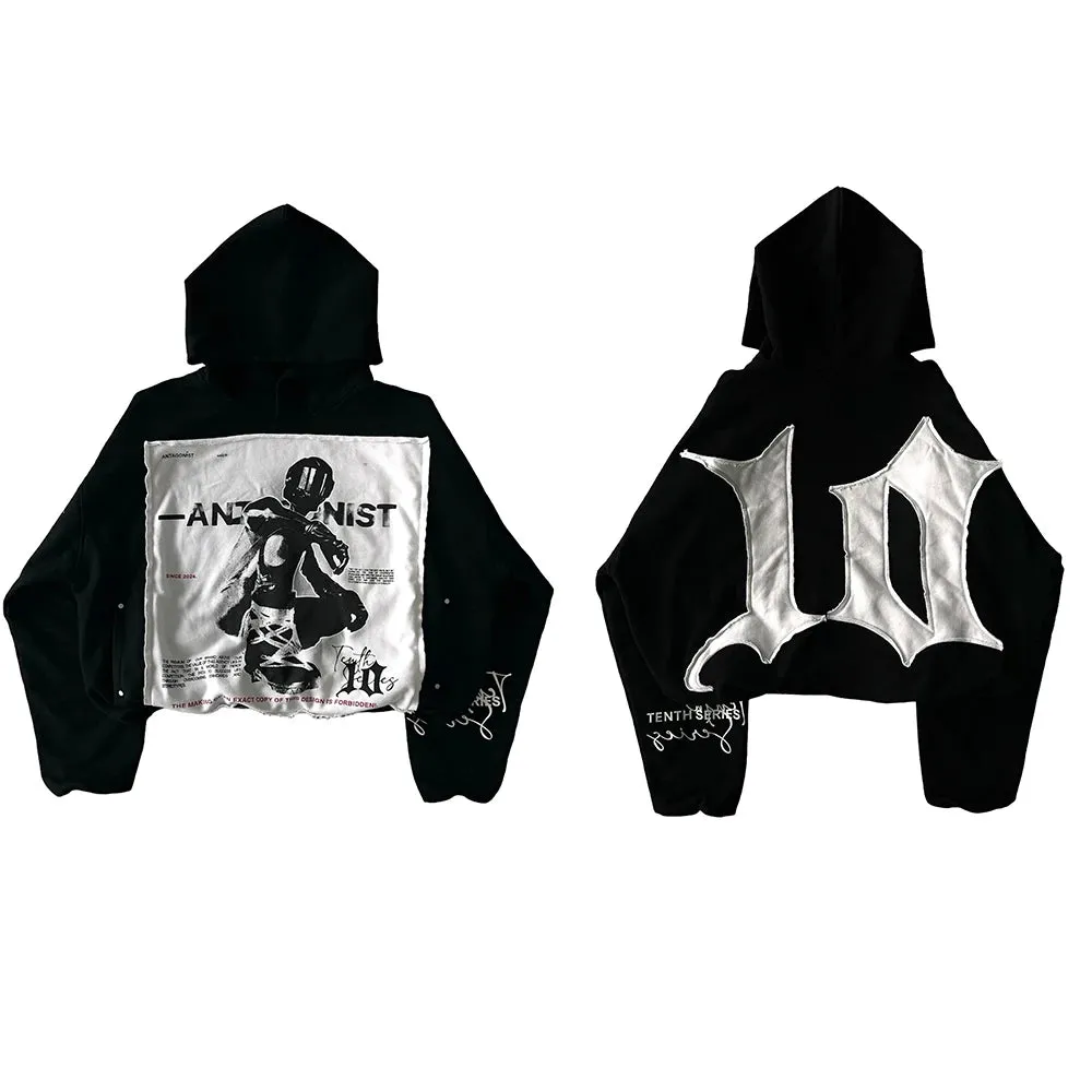 Streetwear Tenthseries Hoodie Y2K Clothes Harajuku Hip Hop Patchwork Oversized Hoodie Sweatshirt Mens New Gothic Pullover Hoodie