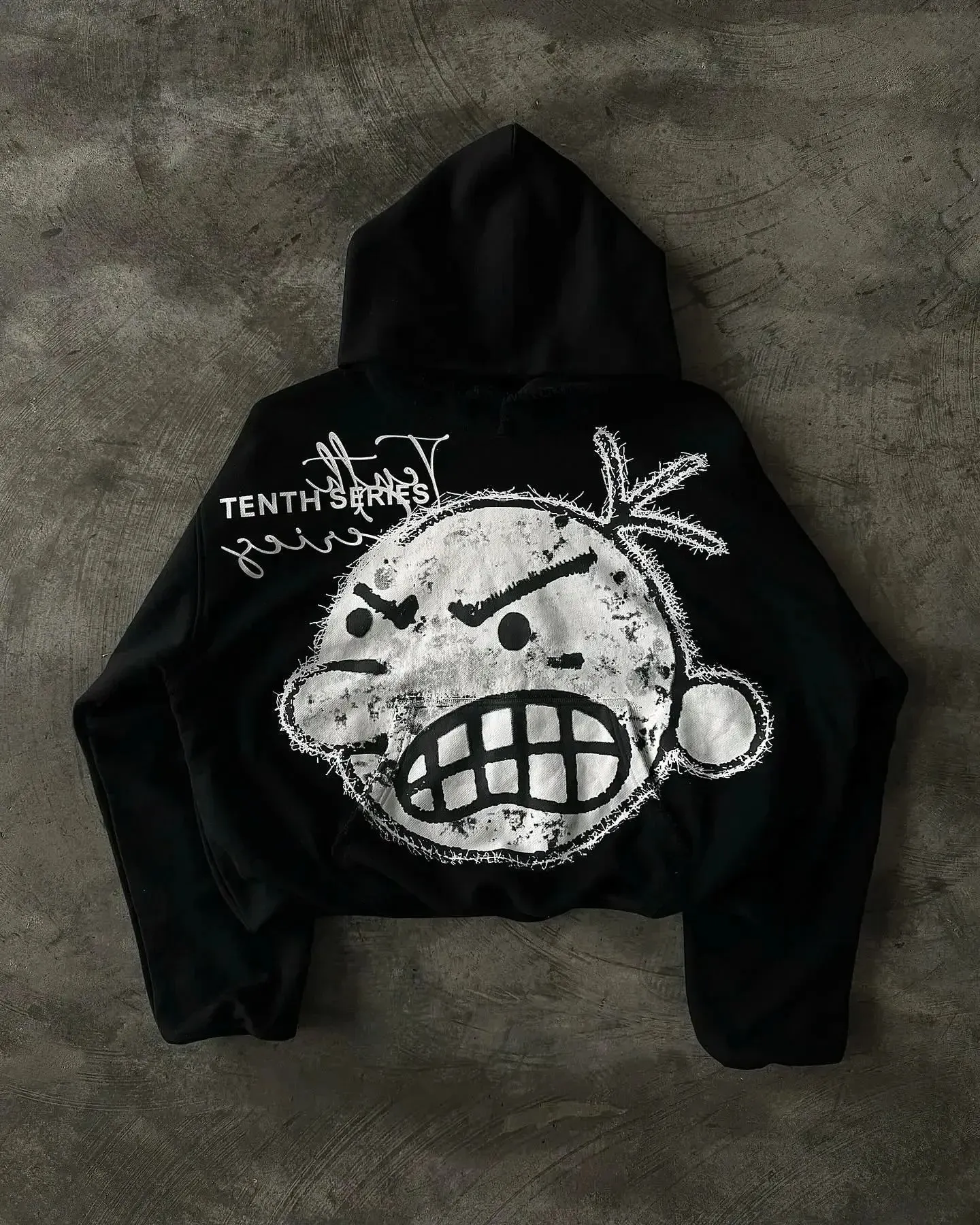 Streetwear Tenthseries Hoodie Y2K Clothes Harajuku Hip Hop Patchwork Oversized Hoodie Sweatshirt Mens New Gothic Pullover Hoodie