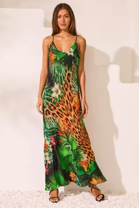 Tropical Temptation V neck Slip Dress