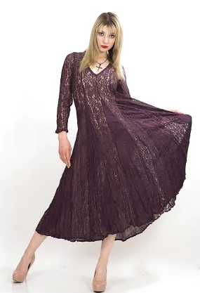 Vintage 90s Grunge boho sheer lace maxi dress