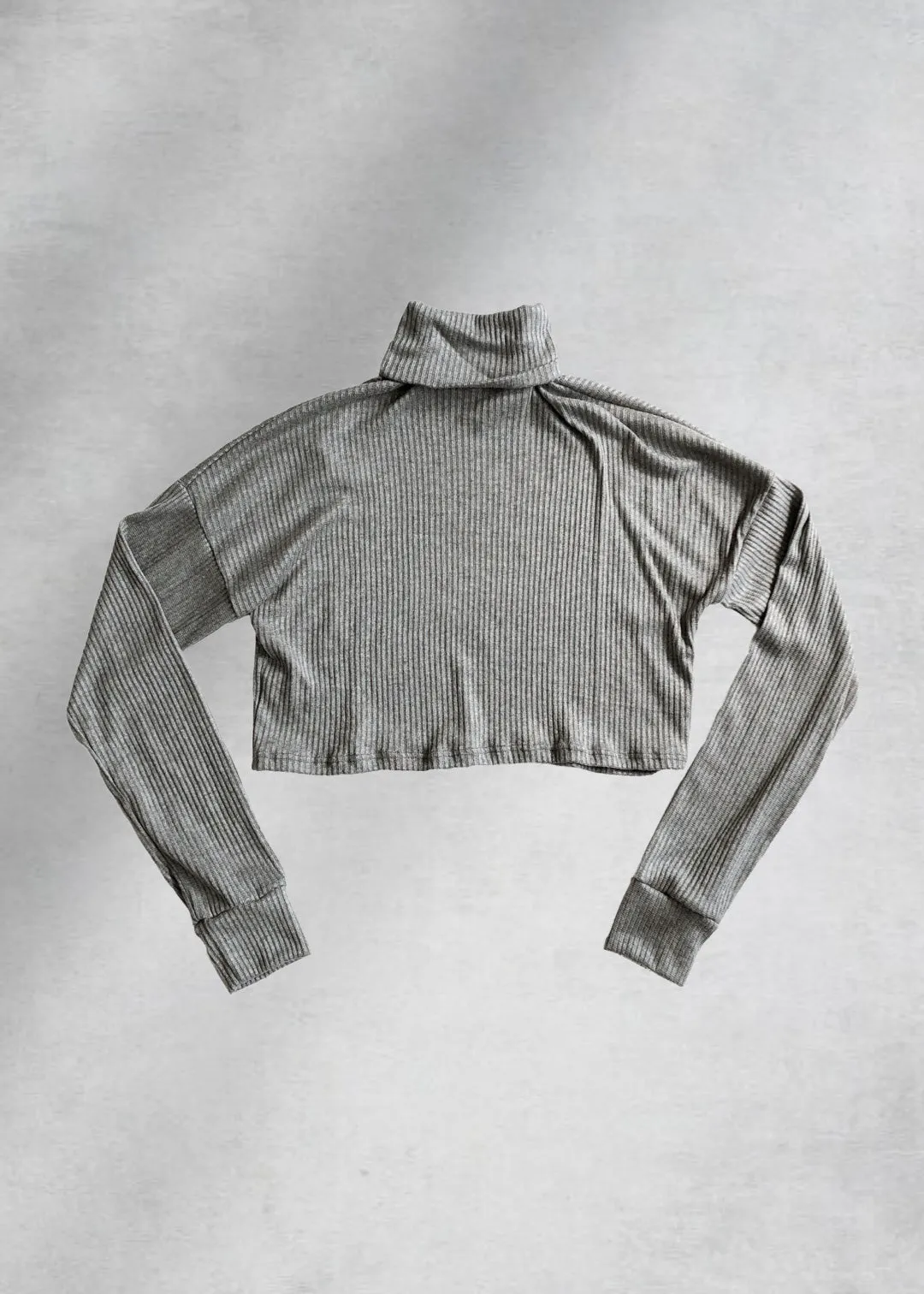 Virginia Turtleneck Crop Top - Gray